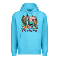 Ocean Blue camping is my happy place Premium Hoodie - RanaPortraitStore