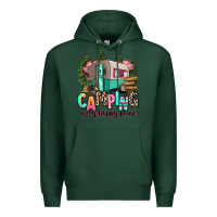 Sports Green camping is my happy place Premium Hoodie - RanaPortraitStore