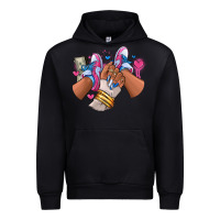 Black Pink and blue sneaker girl Urban Hoodie - RanaPortraitStore