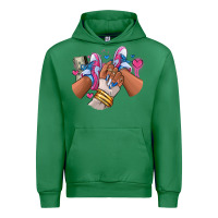 Emerald Pink and blue sneaker girl Urban Hoodie - RanaPortraitStore