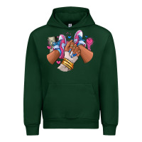 Forest Green Pink and blue sneaker girl Urban Hoodie - RanaPortraitStore
