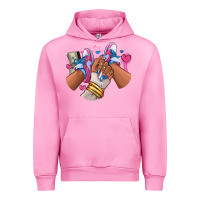 Fuchsia Pink Pink and blue sneaker girl Urban Hoodie - RanaPortraitStore