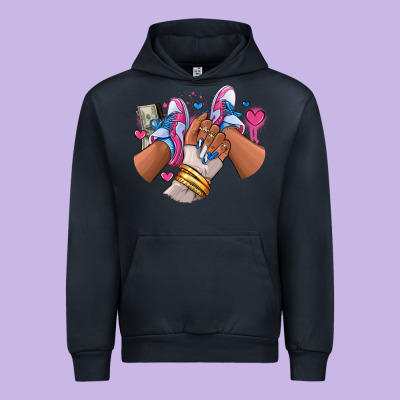 Urban Hoodie Pink and blue sneaker girl