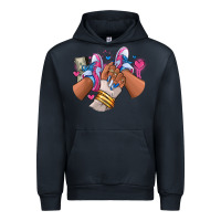 Navy Pink and blue sneaker girl Urban Hoodie - RanaPortraitStore