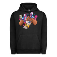 Pigment Black Pink and blue sneaker girl Urban Hoodie - RanaPortraitStore