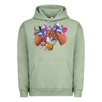 Pigment Oil Green Pink and blue sneaker girl Urban Hoodie - RanaPortraitStore