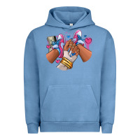 Pigment Pebble Blue Pink and blue sneaker girl Urban Hoodie - RanaPortraitStore