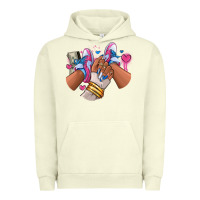 Pigment Pistachio Pink and blue sneaker girl Urban Hoodie - RanaPortraitStore