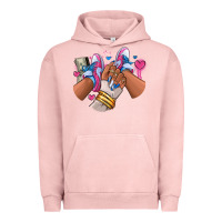 Pigment Salmon Pink and blue sneaker girl Urban Hoodie - RanaPortraitStore