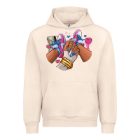 Sandshell Pink and blue sneaker girl Urban Hoodie - RanaPortraitStore