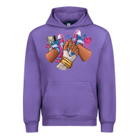Tulip Pink and blue sneaker girl Urban Hoodie - RanaPortraitStore