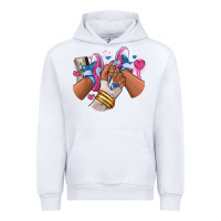 White Pink and blue sneaker girl Urban Hoodie - RanaPortraitStore