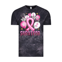 Cloud Black Balloons cancer ribbon survivor Vintage Tee - Artiststas