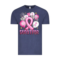 Vintage Denim Balloons cancer ribbon survivor Vintage Tee - Artiststas