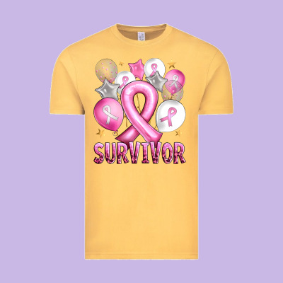 Balloons Cancer Ribbon Survivor Vintage Tee Designed By Artiststas