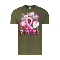 Vintage Olive Balloons cancer ribbon survivor Vintage Tee - Artiststas