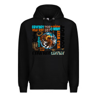 Black western cowboy wild west Premium Hoodie - texasbilliewilder