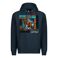Navy western cowboy wild west Premium Hoodie - texasbilliewilder
