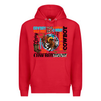Red western cowboy wild west Premium Hoodie - texasbilliewilder