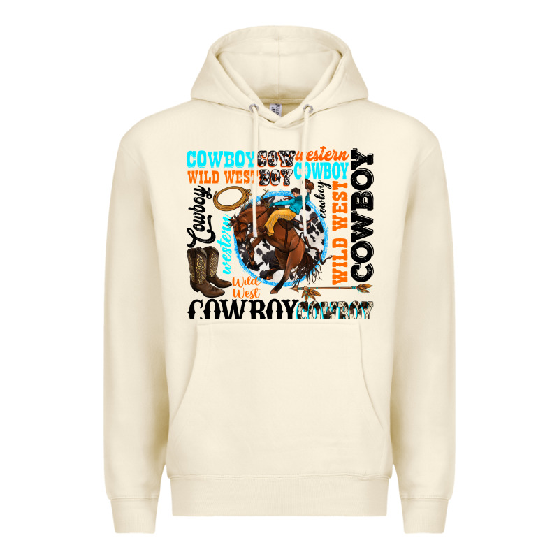 Western Cowboy Wild West Premium Hoodie by texasbilliewilder | Teevron