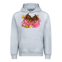 Heather Grey Pink afro nails Urban Hoodie - RanaPortraitStore