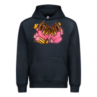 Navy Pink afro nails Urban Hoodie - RanaPortraitStore