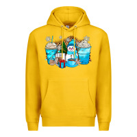 Lemon winter snowman coffee cups Premium Hoodie - Zillion Design Studio