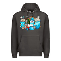 Smoke winter snowman coffee cups Premium Hoodie - Zillion Design Studio