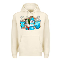 Tofu winter snowman coffee cups Premium Hoodie - Zillion Design Studio