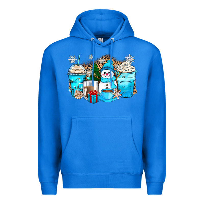 Winter Snowman Coffee Cups Premium Hoodie by Zillion Design Studio | Teevron