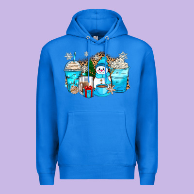 Premium Hoodie winter snowman coffee cups