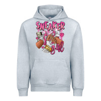 Heather Grey Pink and white sneaker girl Urban Hoodie - RanaPortraitStore