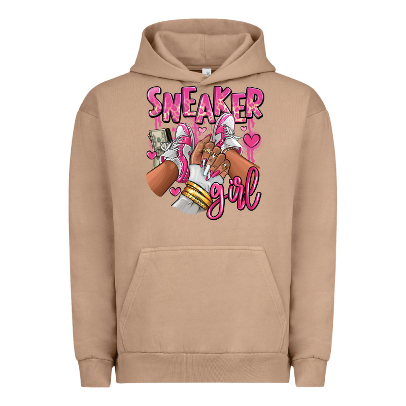 Pink And White Sneaker Girl Urban Hoodie by RanaPortraitStore | Teevron