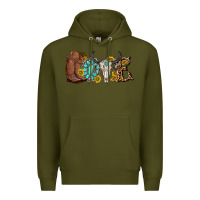 Army Green western love bull skull with gemstone and sunflowe Premium Hoodie - texasbilliewilder