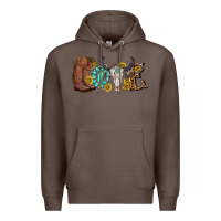 Coffee western love bull skull with gemstone and sunflowe Premium Hoodie - texasbilliewilder