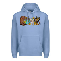Colony Blue western love bull skull with gemstone and sunflowe Premium Hoodie - texasbilliewilder