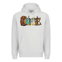 Dove Grey western love bull skull with gemstone and sunflowe Premium Hoodie - texasbilliewilder