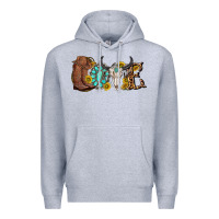 Heather Grey western love bull skull with gemstone and sunflowe Premium Hoodie - texasbilliewilder