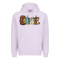 Lilac western love bull skull with gemstone and sunflowe Premium Hoodie - texasbilliewilder