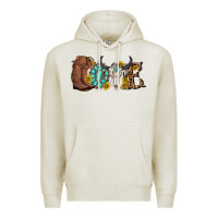 Oatmeal Heather western love bull skull with gemstone and sunflowe Premium Hoodie - texasbilliewilder