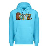 Ocean Blue western love bull skull with gemstone and sunflowe Premium Hoodie - texasbilliewilder