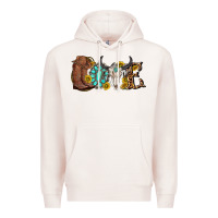 Pale Pink western love bull skull with gemstone and sunflowe Premium Hoodie - texasbilliewilder