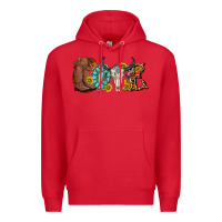 Red western love bull skull with gemstone and sunflowe Premium Hoodie - texasbilliewilder