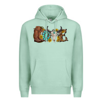 Seafoam western love bull skull with gemstone and sunflowe Premium Hoodie - texasbilliewilder
