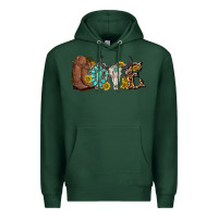 Sports Green western love bull skull with gemstone and sunflowe Premium Hoodie - texasbilliewilder