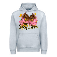 Heather Grey Self love pink afro nails Urban Hoodie - RanaPortraitStore