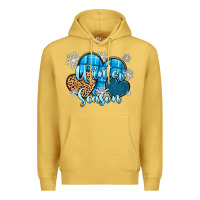 Antique Gold snow hearts winter season Premium Hoodie - Zillion Design Studio