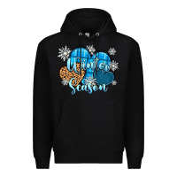 Black snow hearts winter season Premium Hoodie - Zillion Design Studio