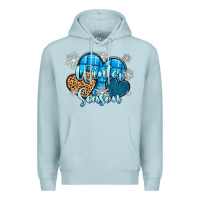 Blue Mist snow hearts winter season Premium Hoodie - Zillion Design Studio