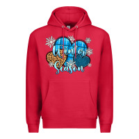 Cardinal snow hearts winter season Premium Hoodie - Zillion Design Studio